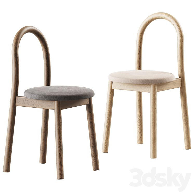 Balance Table by Calligaris and Bobby Upholstered Chair by DesignByThem 3DS Max Model - thumbnail 2