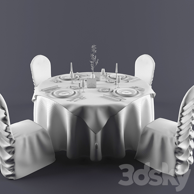 banquet chair 3DS Max Model - thumbnail 3