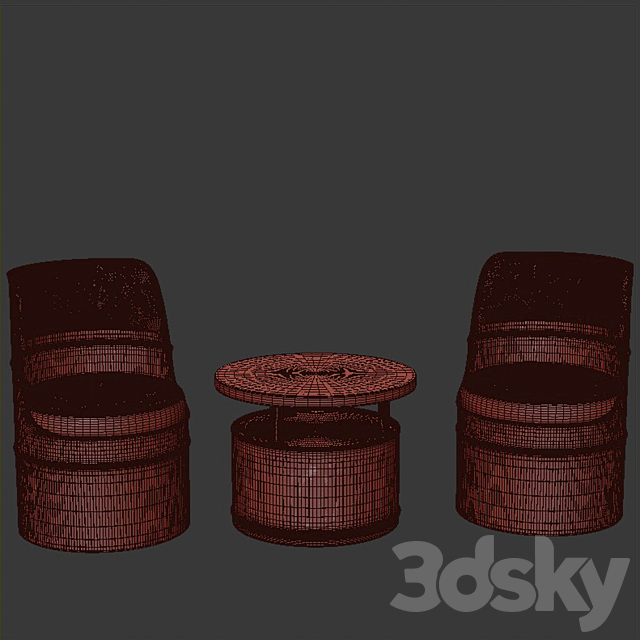 Bar stool and bar table 3DSMax File - thumbnail 3