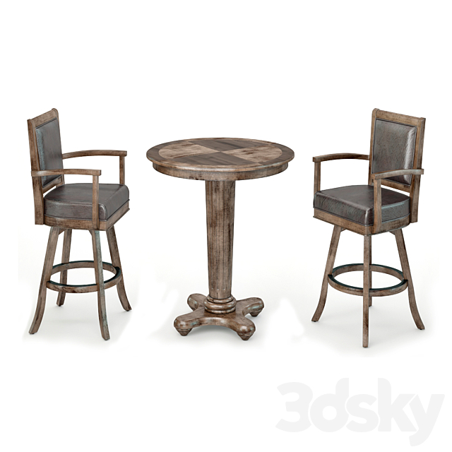 Bar table and chair 3DSMax File - thumbnail 1