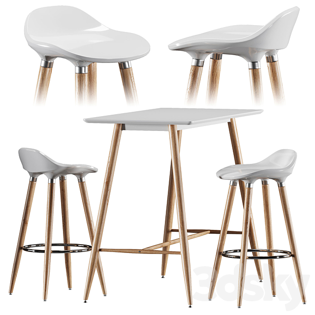 Bar table and chair Jysk Bryne. Bessho 3DSMax File - thumbnail 1