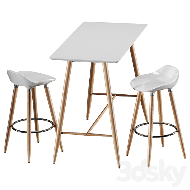 Bar table and chair Jysk Bryne. Bessho 3DSMax File - thumbnail 2