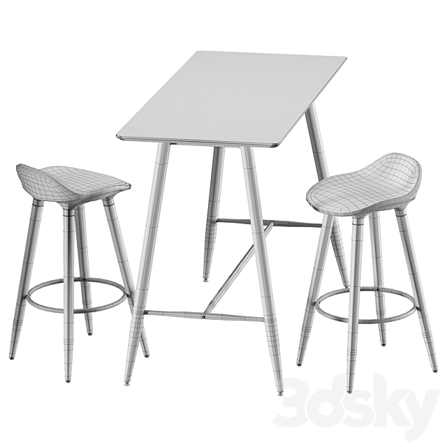 Bar table and chair Jysk Bryne. Bessho 3DSMax File - thumbnail 3