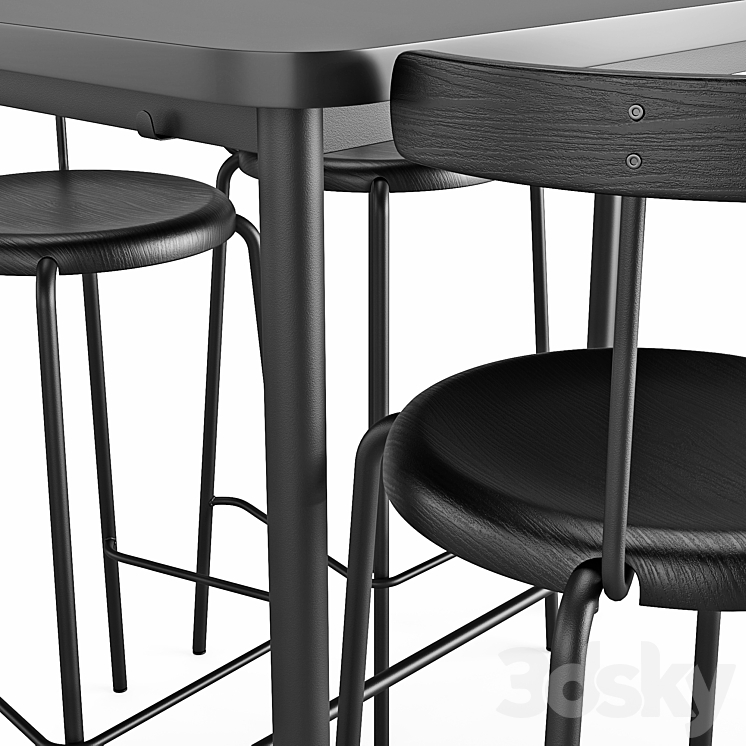 Bar table and chair Tymmaryd Yngvar 3DS Max - thumbnail 2