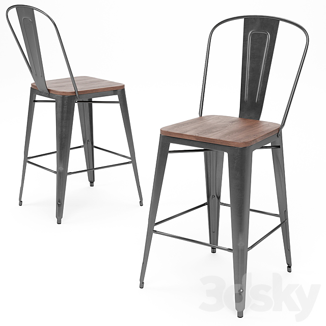 Bar Table and Stool Sets 05 3DS Max Model - thumbnail 4