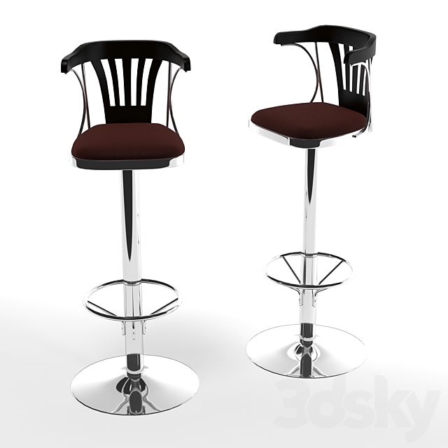 Bar table & chair 3DS Max Model - thumbnail 3