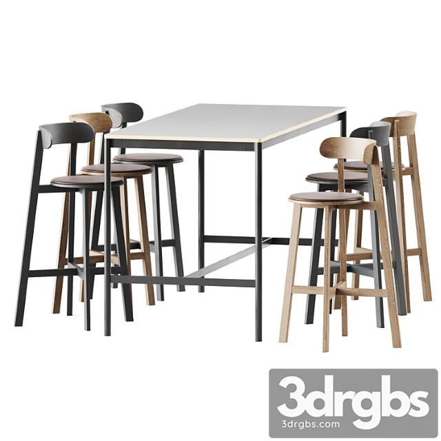 Base table high muuto and roda bar stool by branca lisboa - thumbnail 1