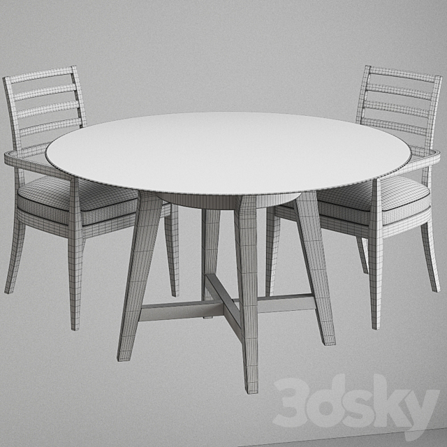 Bassett Mirror Thoroughly Modern Elston Dining Table 3DSMax File - thumbnail 2