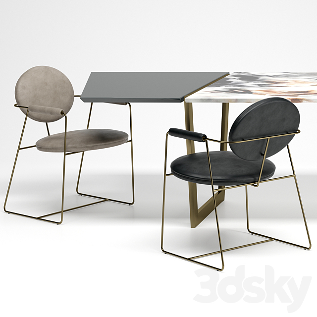 Baxter Dining Set 3DS Max Model - thumbnail 2