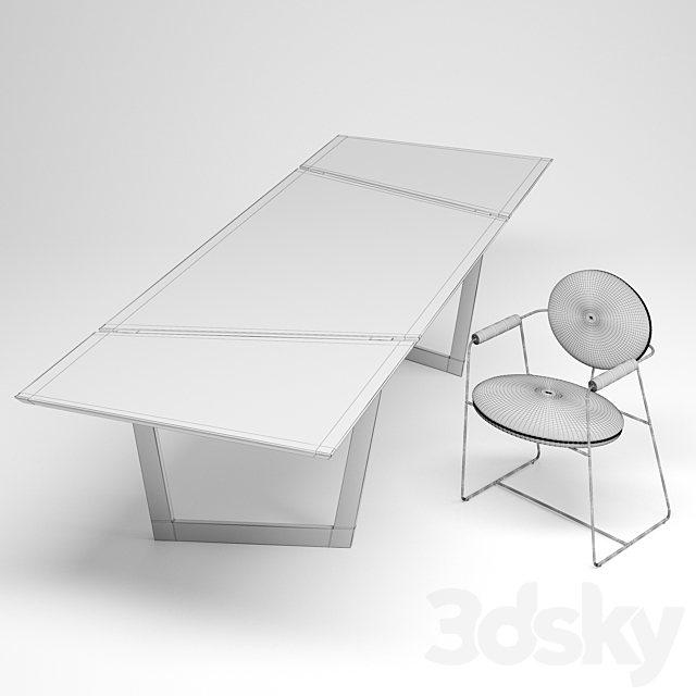 Baxter Dining Set 3DS Max Model - thumbnail 6