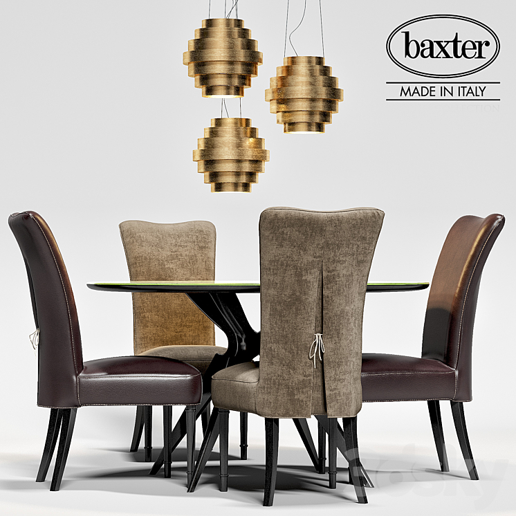 Baxter table LIQUID LUNCH LEVANTE chair lamp GUGGIE 3DS Max - thumbnail 1