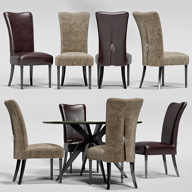 Baxter table LIQUID LUNCH. LEVANTE chair. lamp GUGGIE 3DSMax File - thumbnail 2