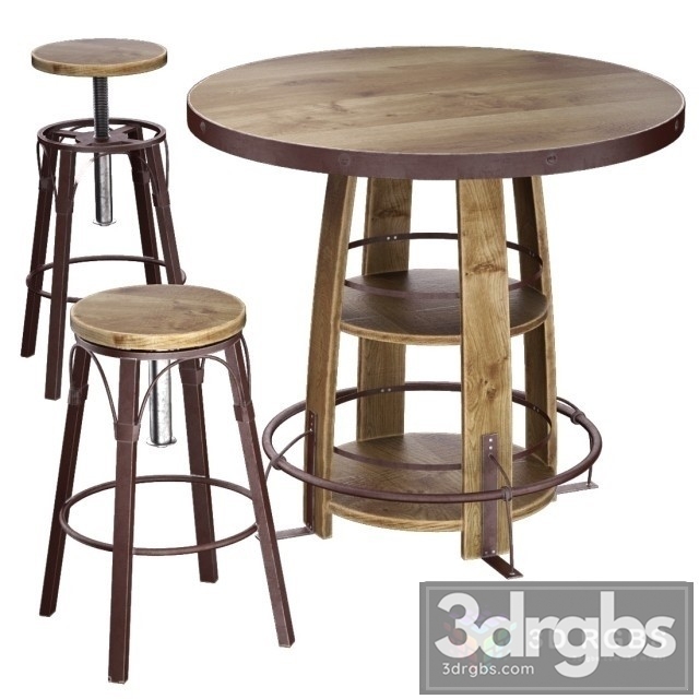 Bayshore Pub Table Set 3dsmax Download - thumbnail 1