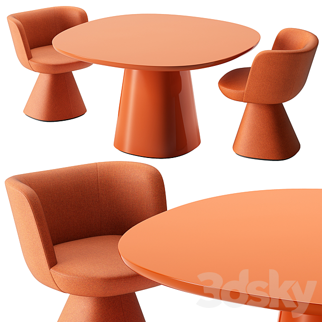 B&B Italia Dining Set 3DSMax File - thumbnail 2