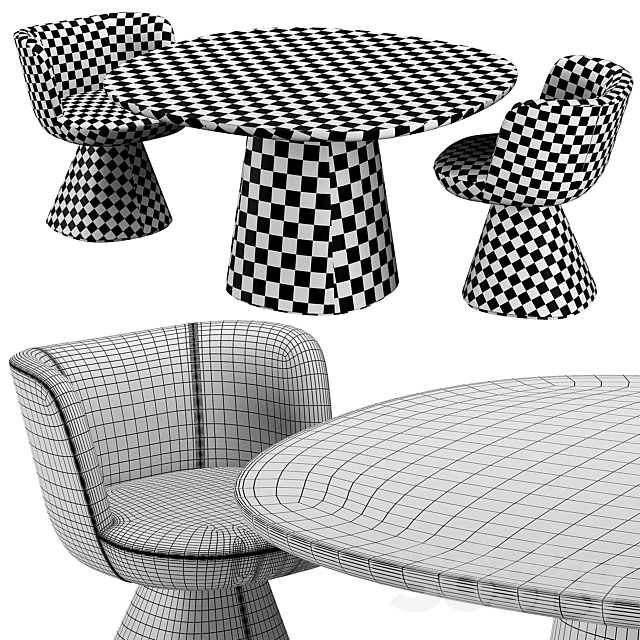 B&B Italia Dining Set 3DSMax File - thumbnail 5