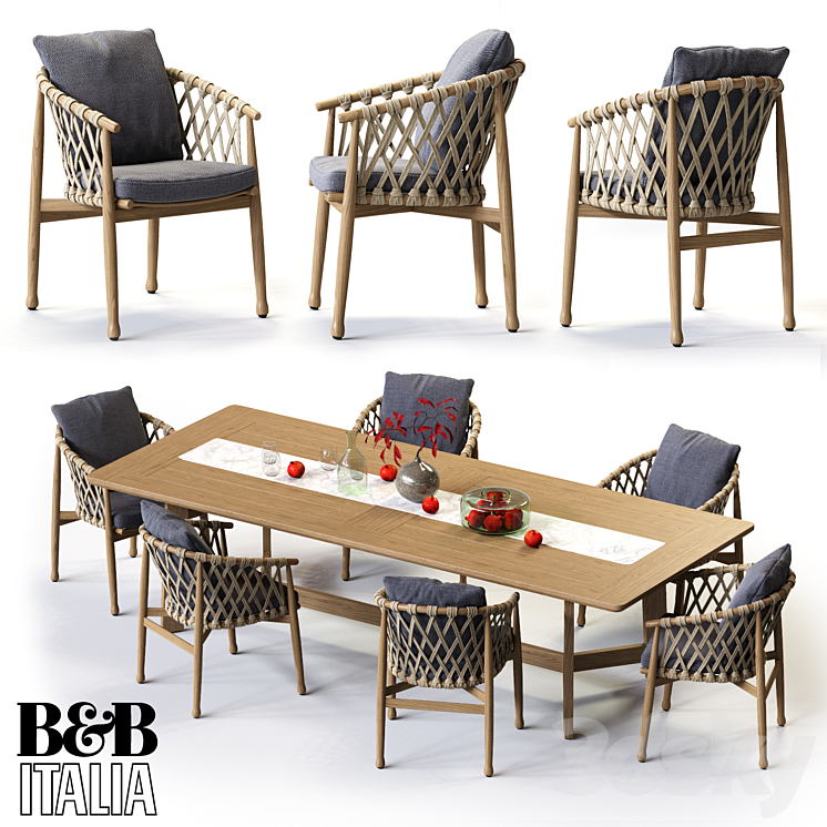 B&B Italia GINESTRA Rectangular Table 3DS Max - thumbnail 1