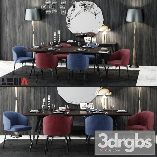 Bea Lema Table and Chair 3dsmax Download - thumbnail 1