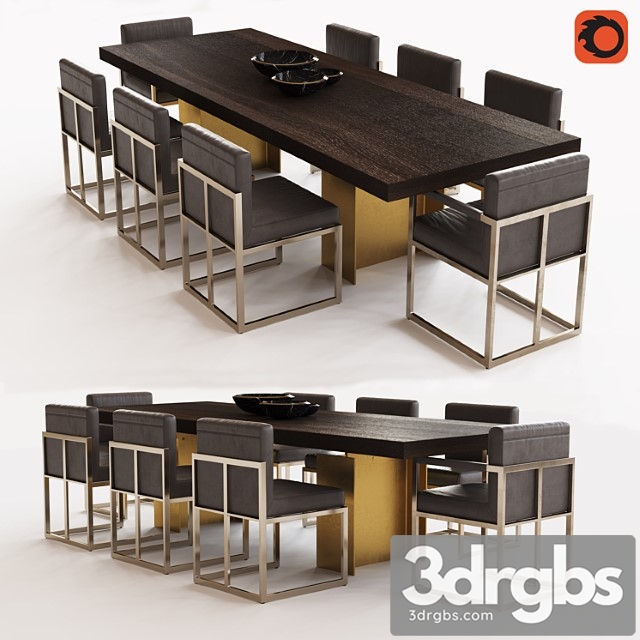 Beam Rectangular Dining Table 3dsmax Download - thumbnail 1