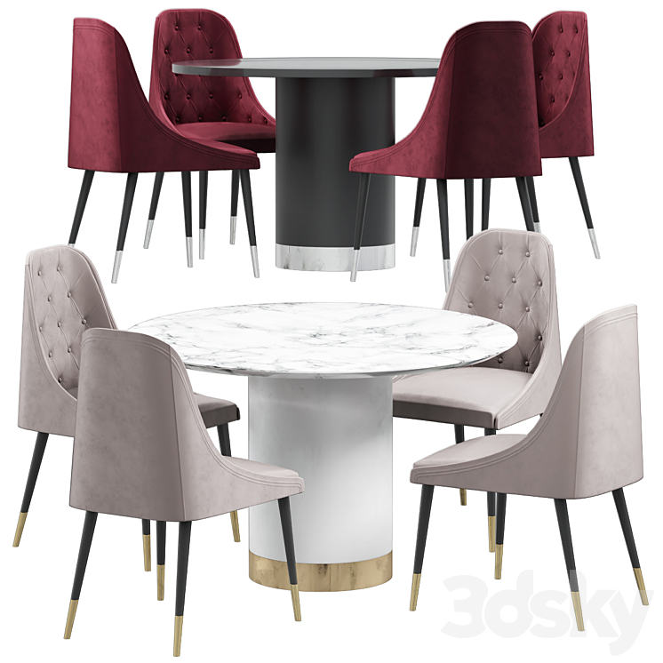 Beedle Chair & Ontario Dining Table 3DS Max - thumbnail 1