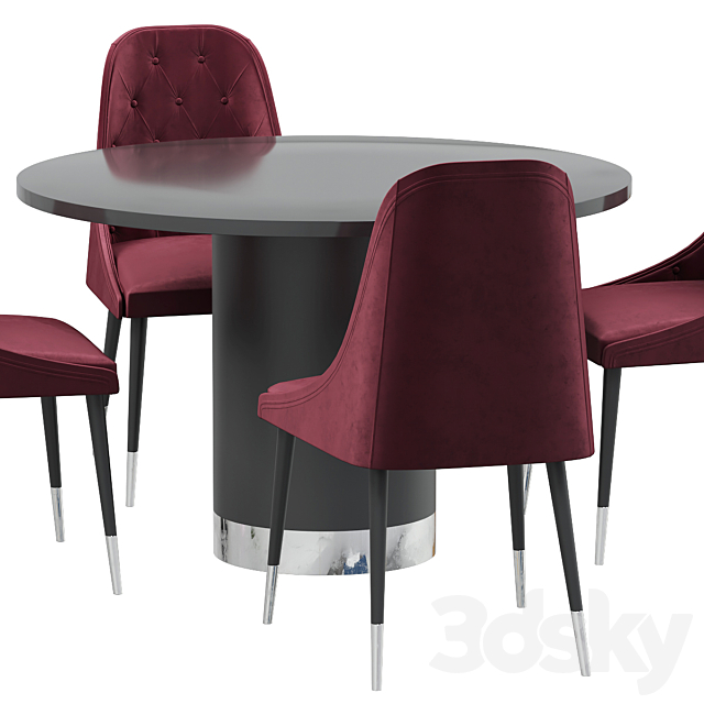 Beedle Chair & Ontario Dining Table 3DSMax File - thumbnail 4