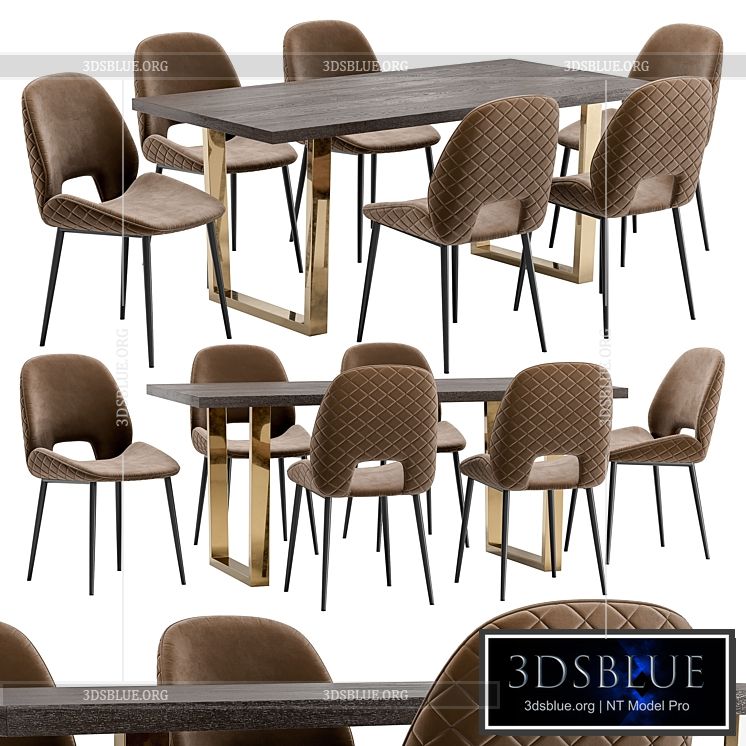 Beekman Dining Chair and Osaka Table 3DS Max - thumbnail 3