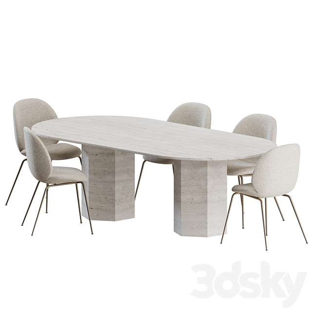 Beetle Chair Dinning Set by Gubi 3DSMax File - thumbnail 1