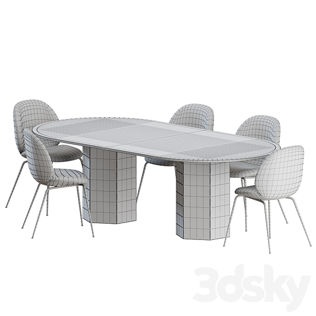 Beetle Chair Dinning Set by Gubi 3DSMax File - thumbnail 2