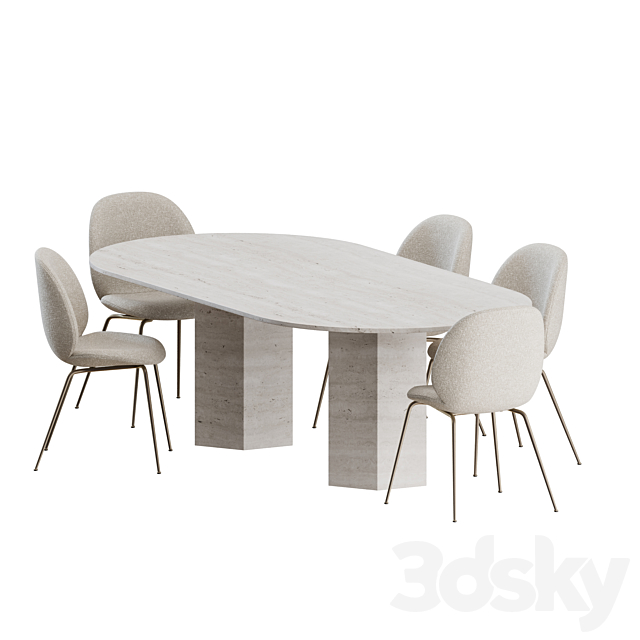 Beetle Chair Dinning Set by Gubi 3DSMax File - thumbnail 4