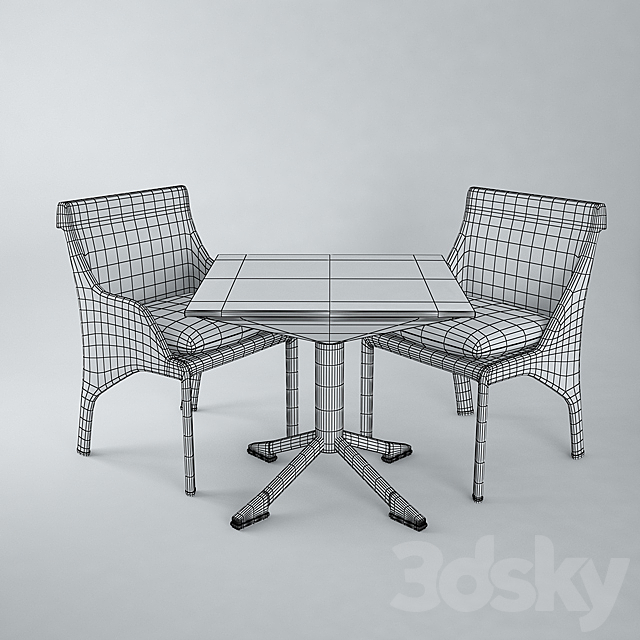 BEL AIR Chairs & Table 3DSMax File - thumbnail 2