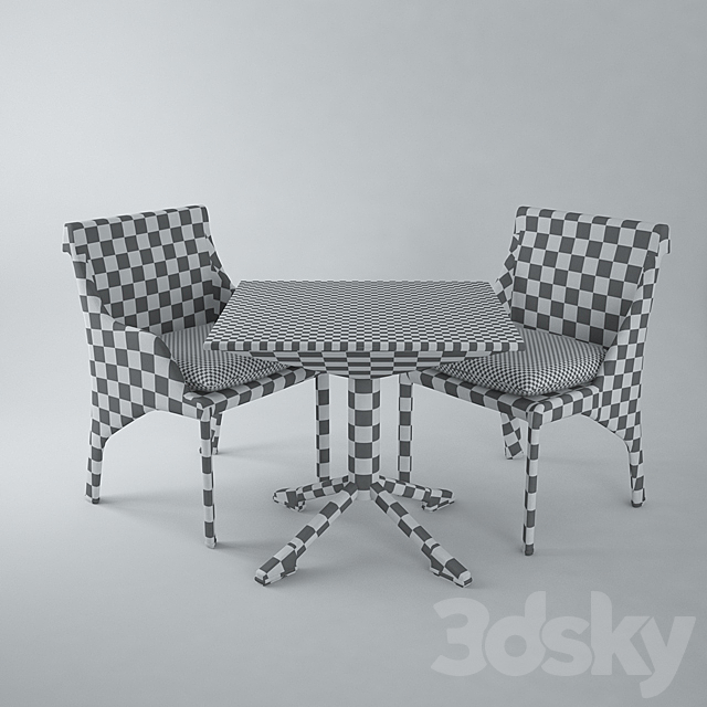 BEL AIR Chairs & Table 3DSMax File - thumbnail 3