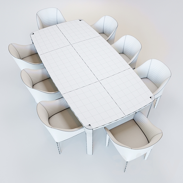 Belgado Table & Anabel Chair (trussardi Casa) 3DSMax File - thumbnail 3