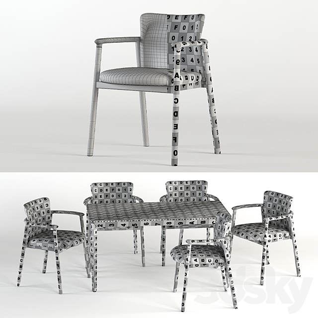 Bellevue Table & Lord Chair by Very Wood 3DSMax File - thumbnail 2