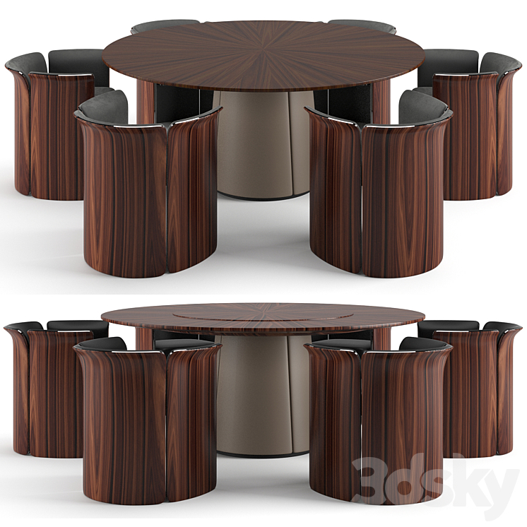 Bentley Home Dinning set 3DS Max Model - thumbnail 1