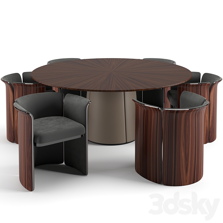 Bentley Home Dinning set 3DS Max Model - thumbnail 2