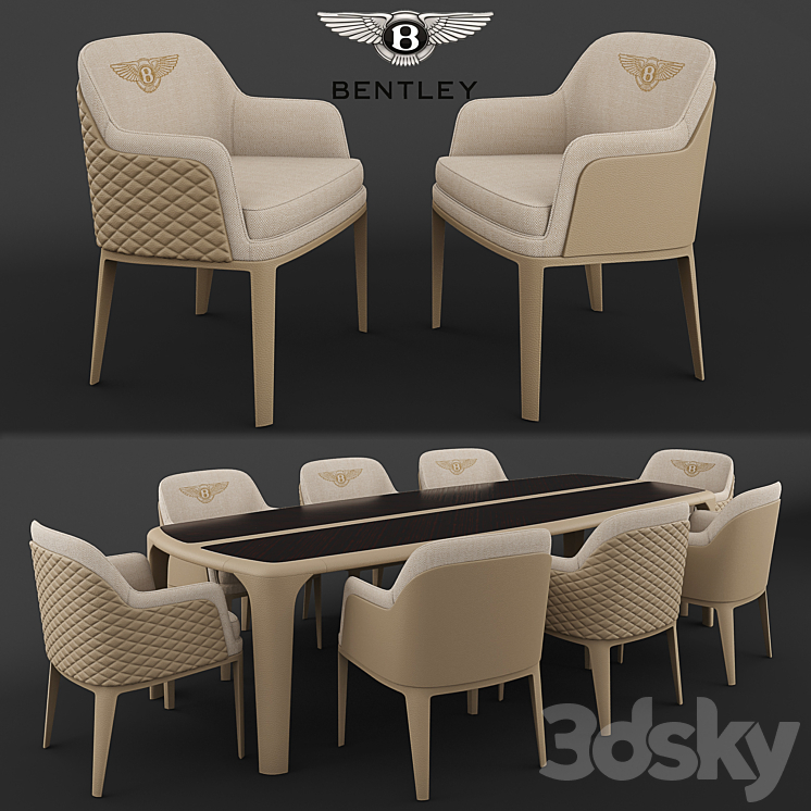 BENTLEY Kendal Chair and Bradley table 3DS Max Model - thumbnail 1