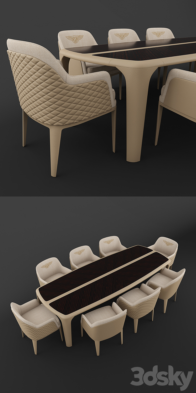 BENTLEY Kendal Chair and Bradley table 3DS Max Model - thumbnail 2