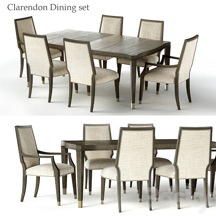 Bernhardt Clarendon Dining set 3DS Max - thumbnail 1