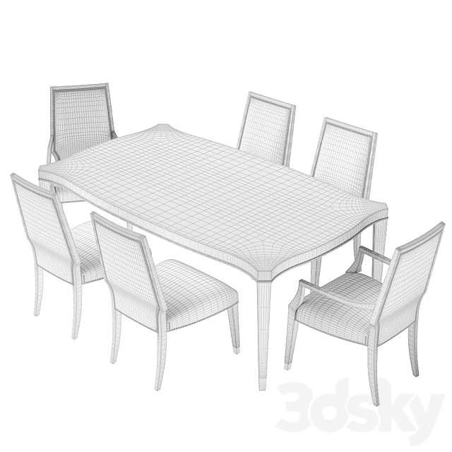 Bernhardt Clarendon Dining set 3DSMax File - thumbnail 3