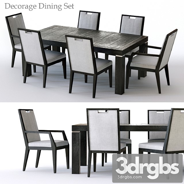 Bernhardt decorage dining set 2 3dsmax Download - thumbnail 1