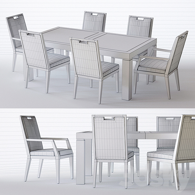 Bernhardt Decorage Dining Set 3DS Max Model - thumbnail 3