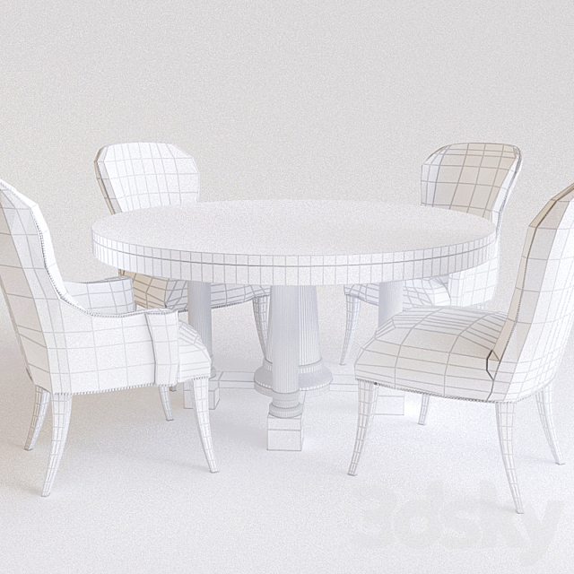 Bernhardt Sutton House Dining Set 3DSMax File - thumbnail 3