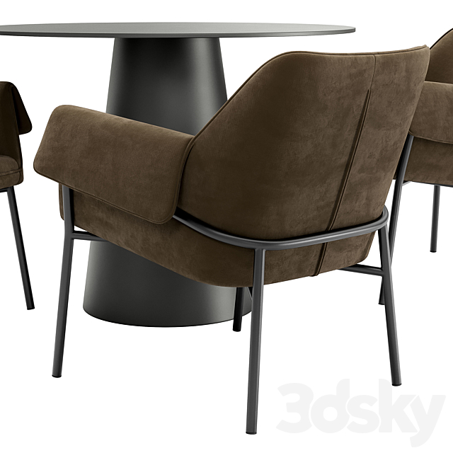 Bess dining chair and Alcor table 3DS Max Model - thumbnail 4