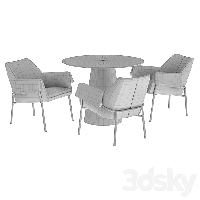 Bess dining chair and Alcor table 3DS Max Model - thumbnail 5