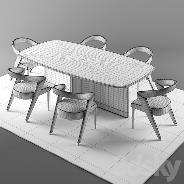 Bizzotto WAVE Chair_IKAT table 3DSMax File - thumbnail 3