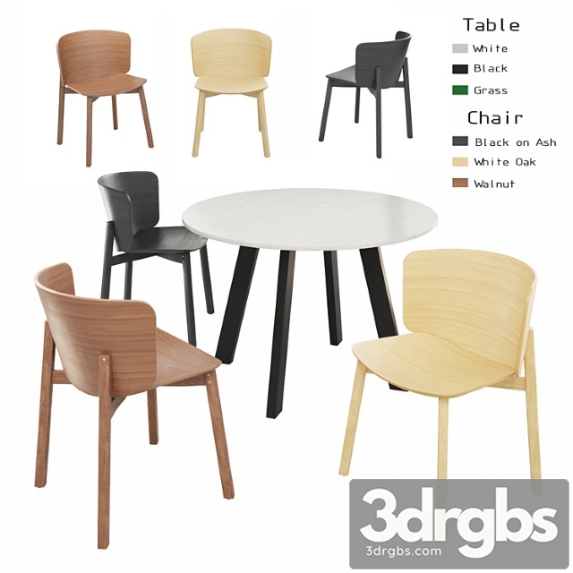 Bludot dining set 1 2 3dsmax Download - thumbnail 1