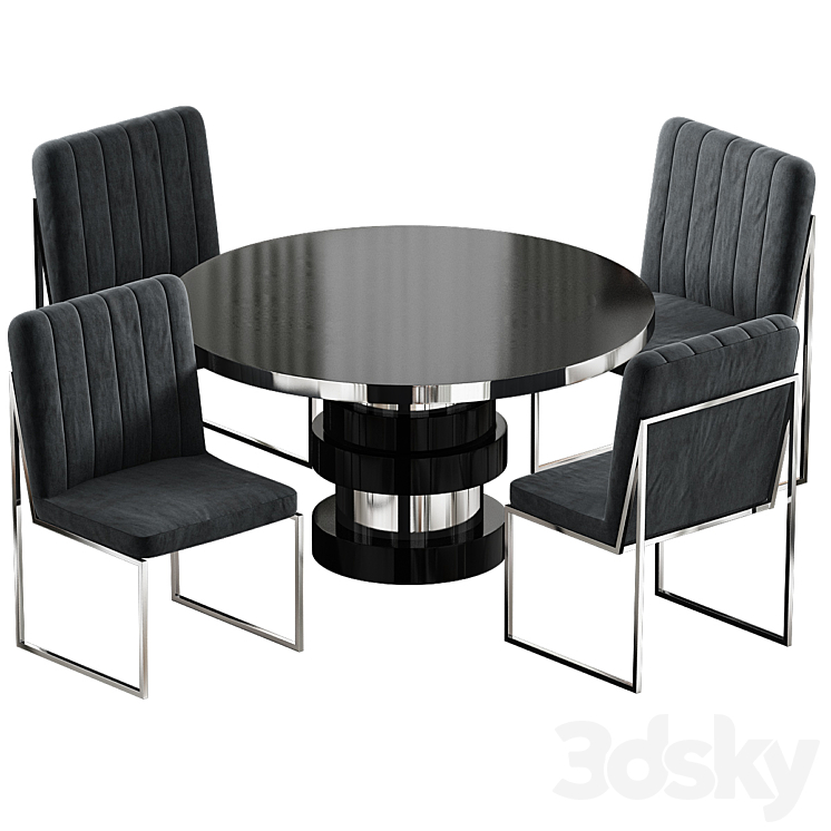 Boca Round Dining Table 3DS Max - thumbnail 1