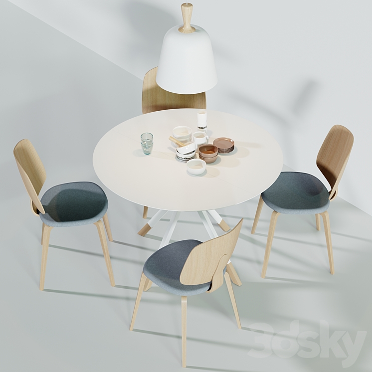 BoConcept Aarhus Chair & Billund Table 3DS Max - thumbnail 2