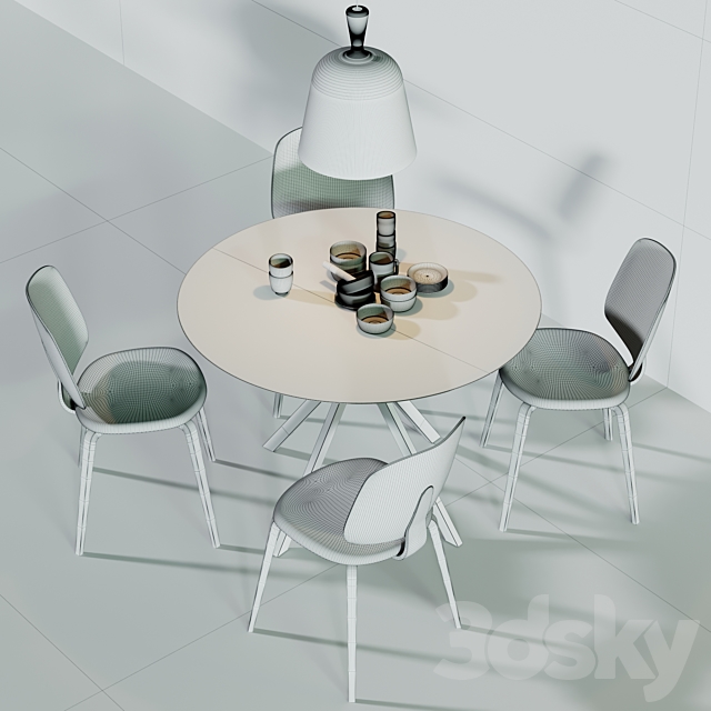 BoConcept Aarhus Chair & Billund Table 3DSMax File - thumbnail 3