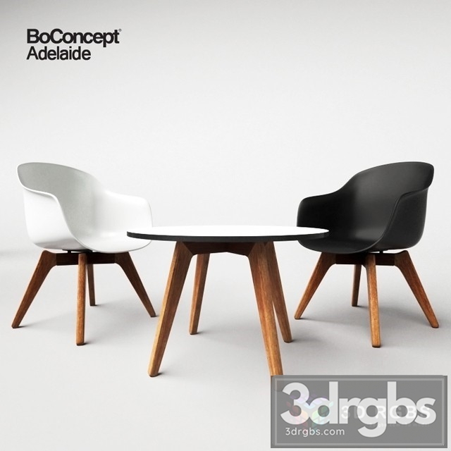 Boconcept Adealide Table and Chair 3dsmax Download - thumbnail 1