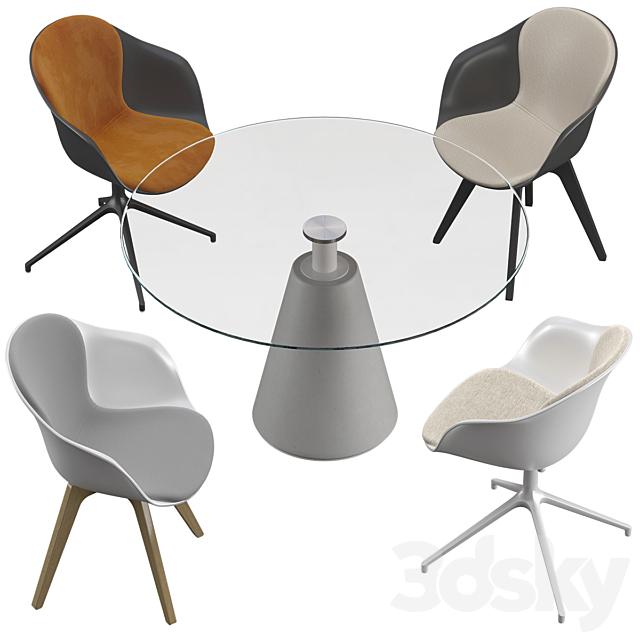 Boconcept-Adelaide chair – Madrid table set 3DS Max Model - thumbnail 4